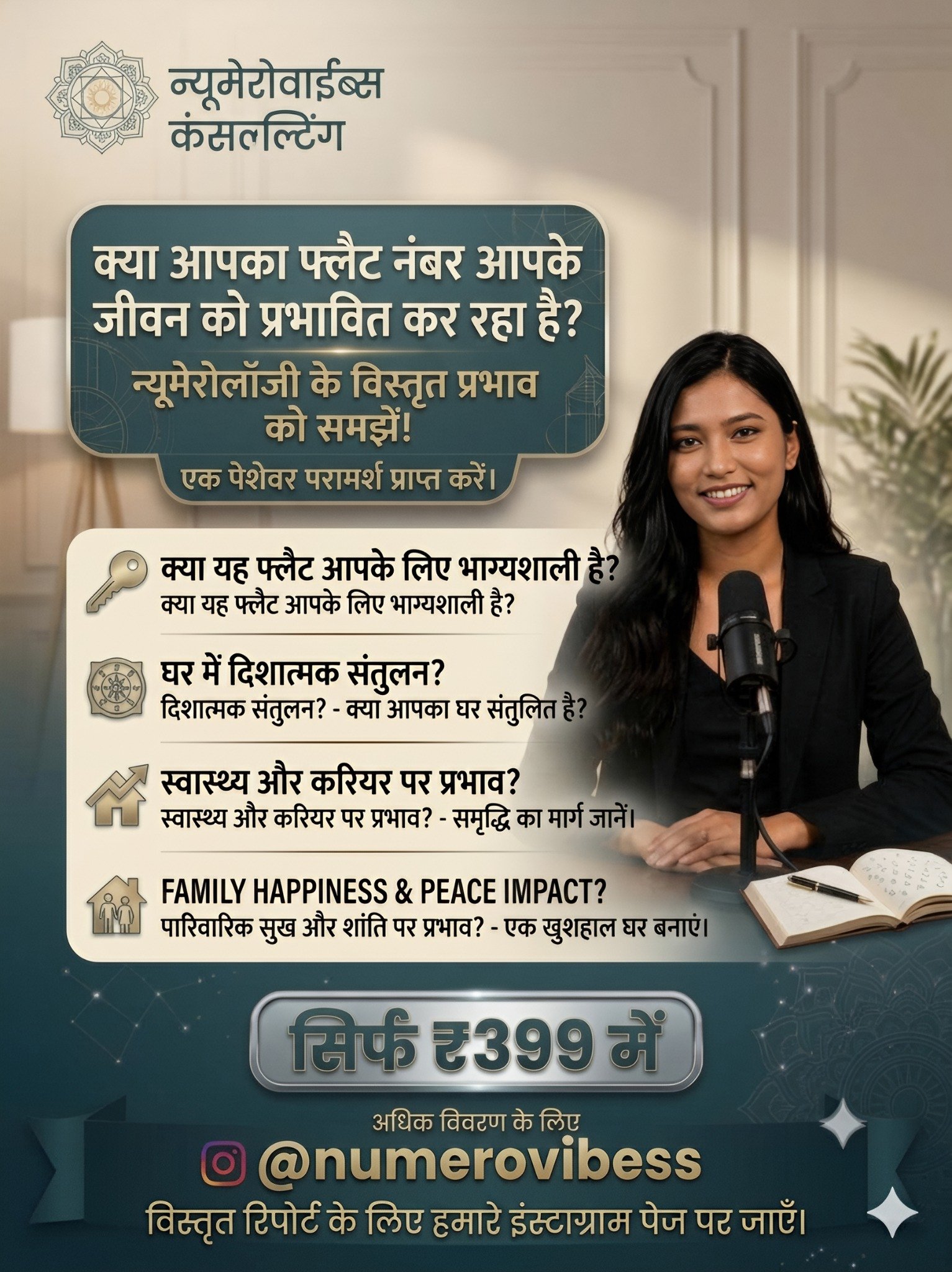 Home and flat number numerology consultation offer in Hindi
