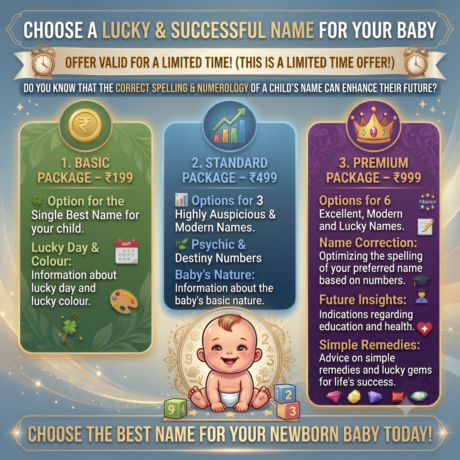 Baby name consultation packages in English
