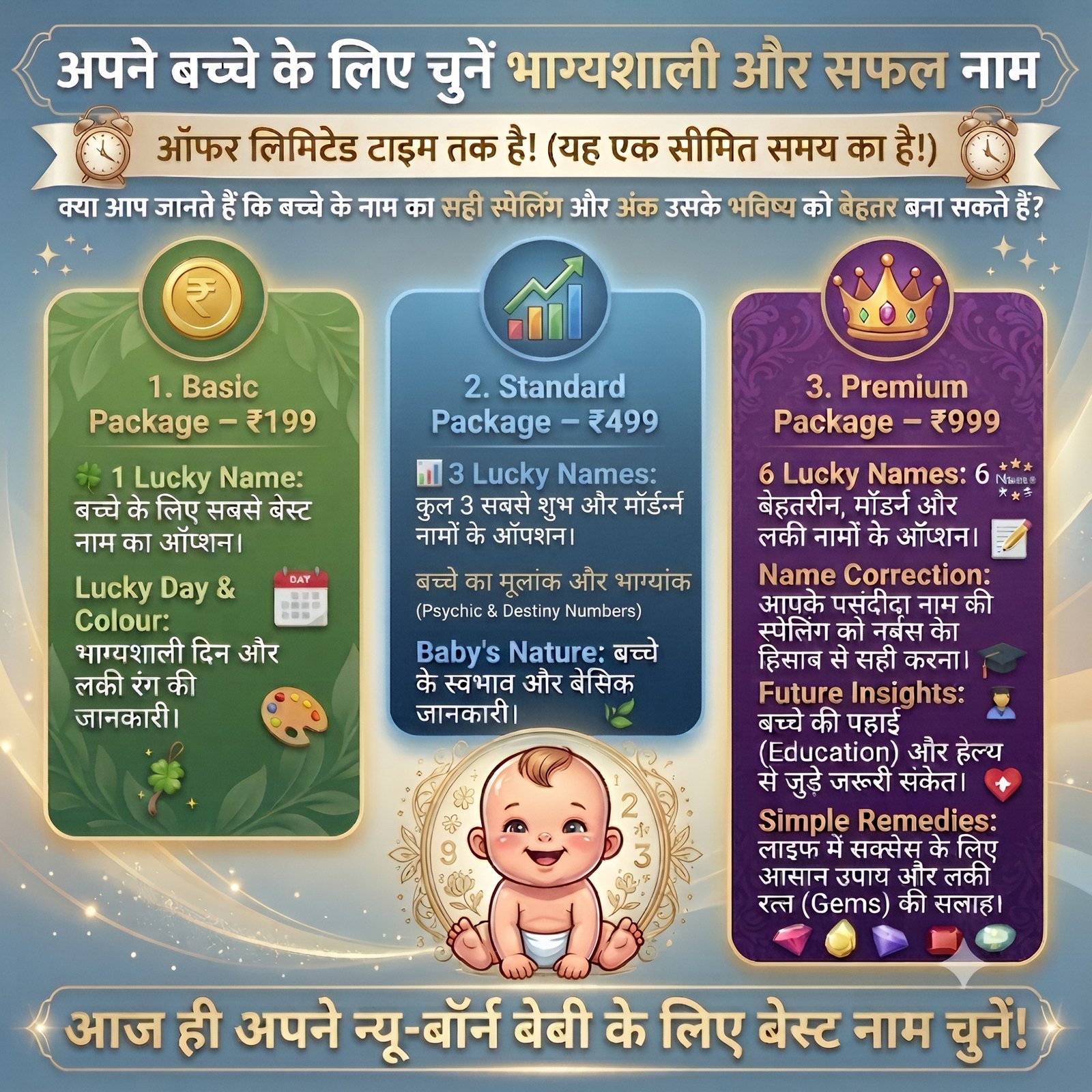 Baby name consultation packages in Hindi