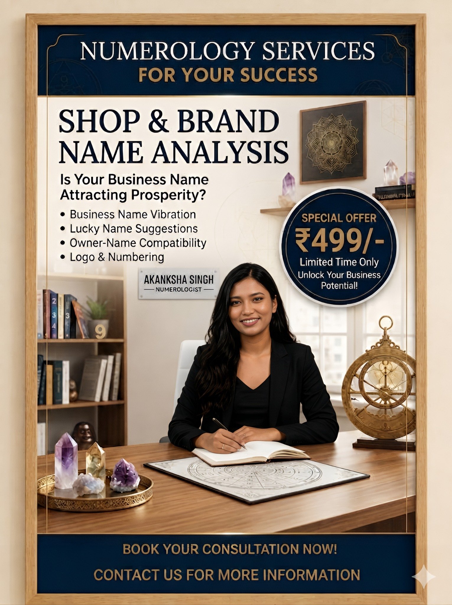 Shop and brand name numerology analysis offer in English